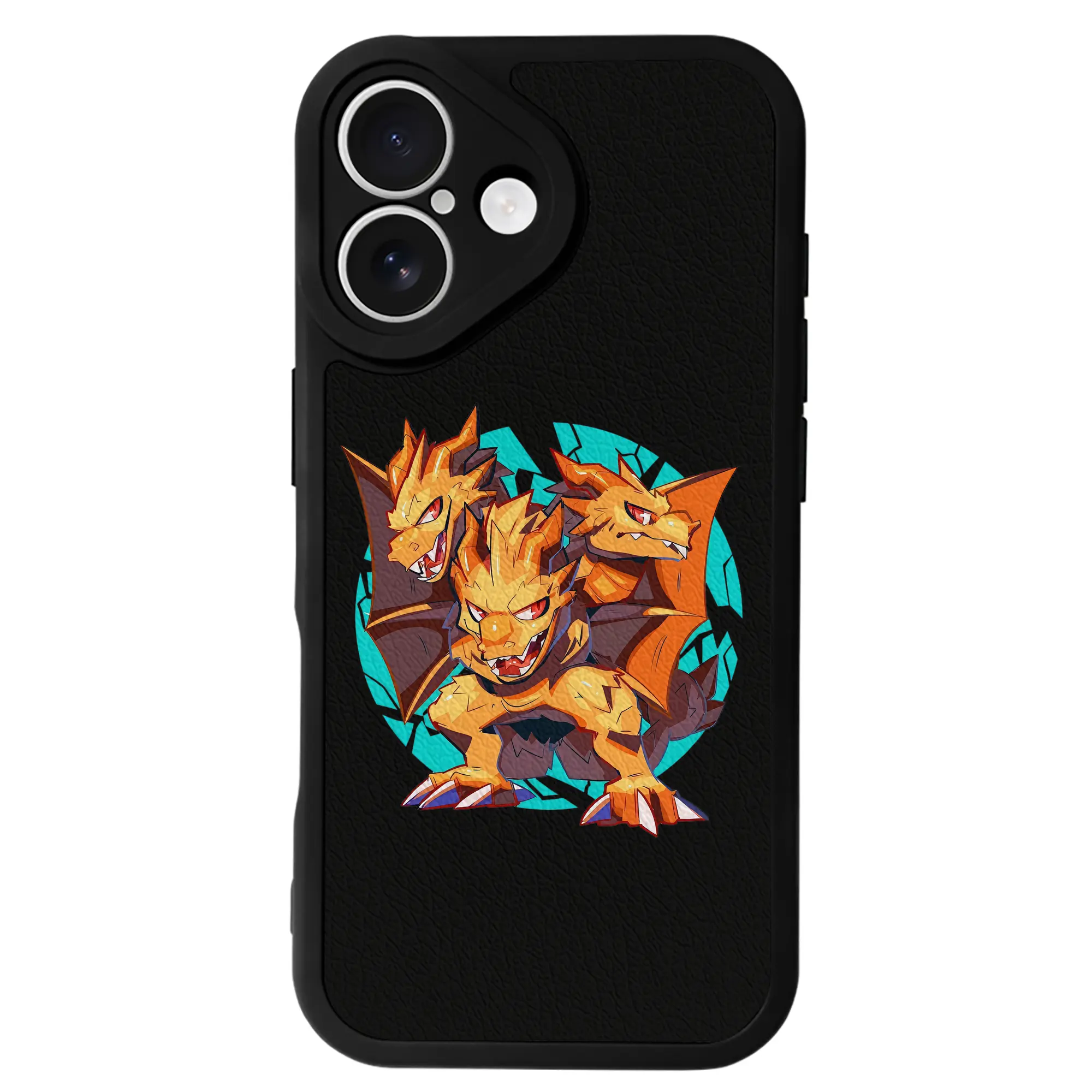 ゴジラ グッズ,キングギドラ - IPhone 16シリーズ対応 ・ シリコンスマホケース ・ レザー調 ・ 高精度フィット ・ 耐衝撃 ・ ワイヤレス充電対応 ・ 精密カット